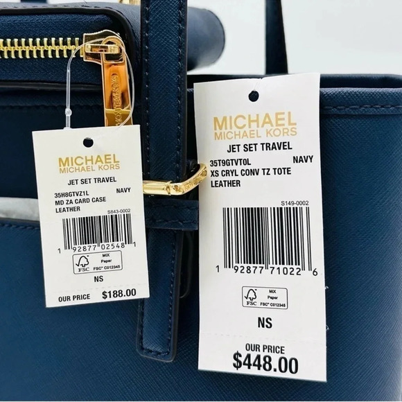 Michael Kors Jet Set Travel Extra-Small Top Zip
Tote Bag & ZA Card Case Wallet - Picture 9 of 10